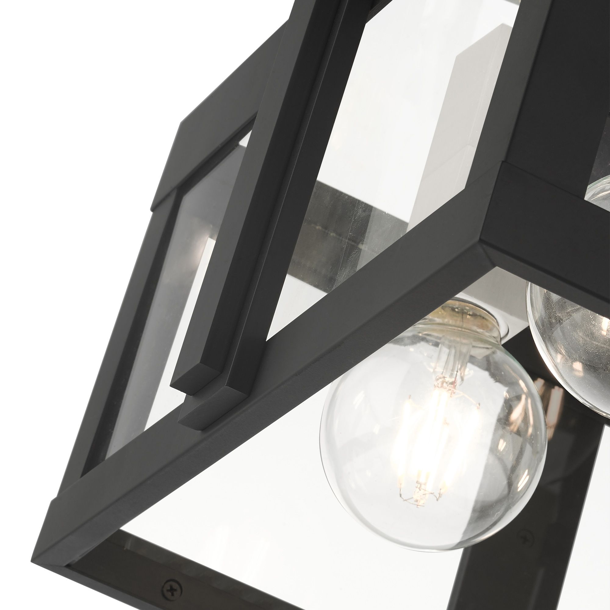 Lexington 4 Light Black Outdoor Flush Mount