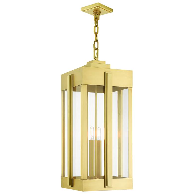 Image 2 Lexington 4 Light Natural Brass Outdoor Pendant Lantern