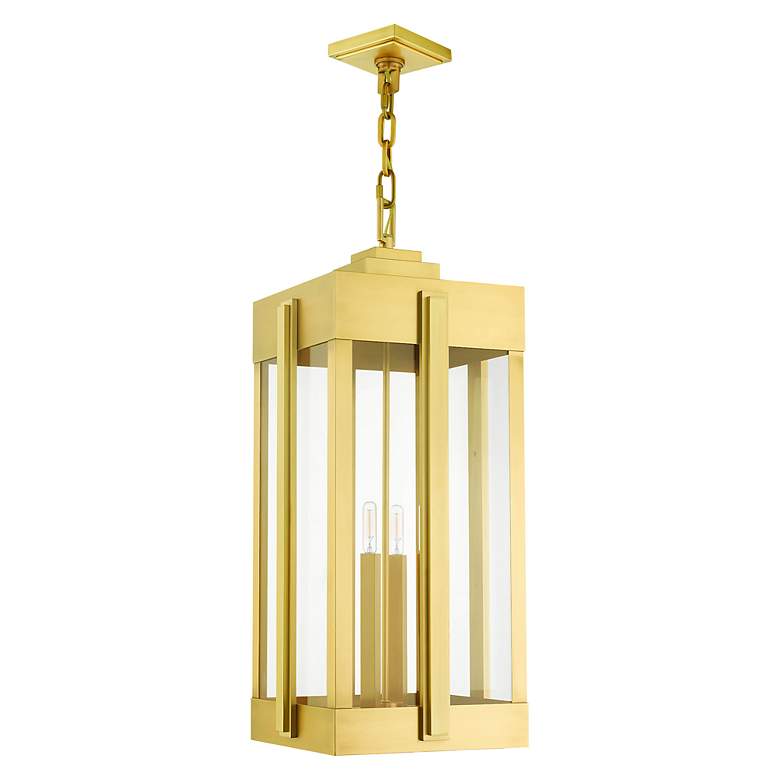Image 4 Lexington 4 Light Natural Brass Outdoor Pendant Lantern more views