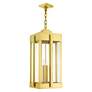 4_Lexington 4 Light Natural Brass Outdoor Pendant Lantern more views