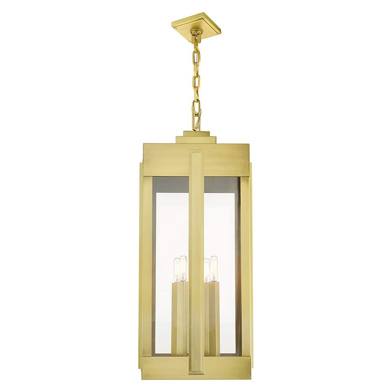 Image 5 Lexington 4 Light Natural Brass Outdoor Pendant Lantern more views