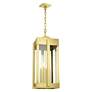 Lexington 4 Light Natural Brass Outdoor Pendant Lantern