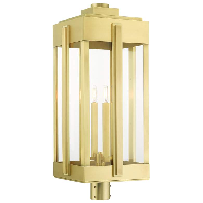 Image 1 Lexington 4 Light Natural Brass Outdoor Post Top Lantern