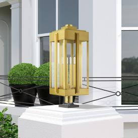 Lexington 4 Light Natural Brass Outdoor Post Top Lantern Lexington 4 Light Natural Brass Outdoor Post Top Lantern
