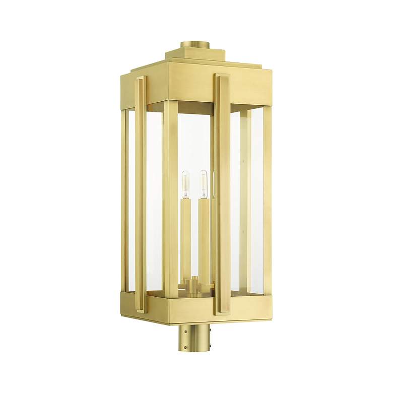 Image 4 Lexington 4 Light Natural Brass Outdoor Post Top Lantern more views