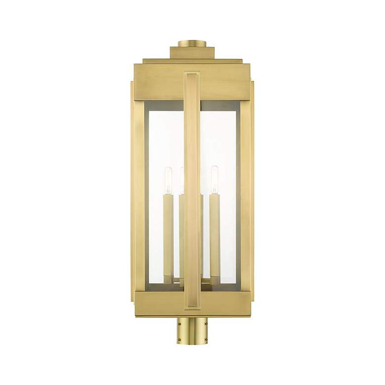 Image 5 Lexington 4 Light Natural Brass Outdoor Post Top Lantern more views