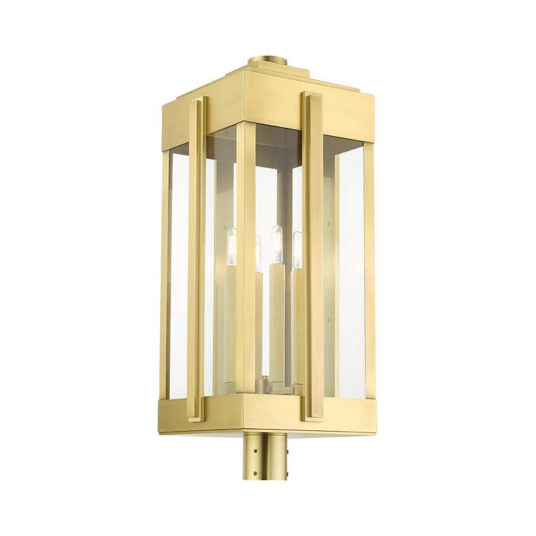 Image 7 Lexington 4 Light Natural Brass Outdoor Post Top Lantern more views