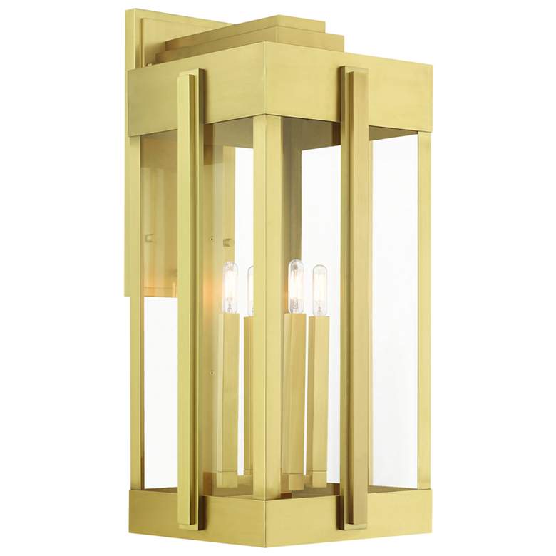Image 1 Lexington 4 Light Natural Brass Outdoor Wall Lantern