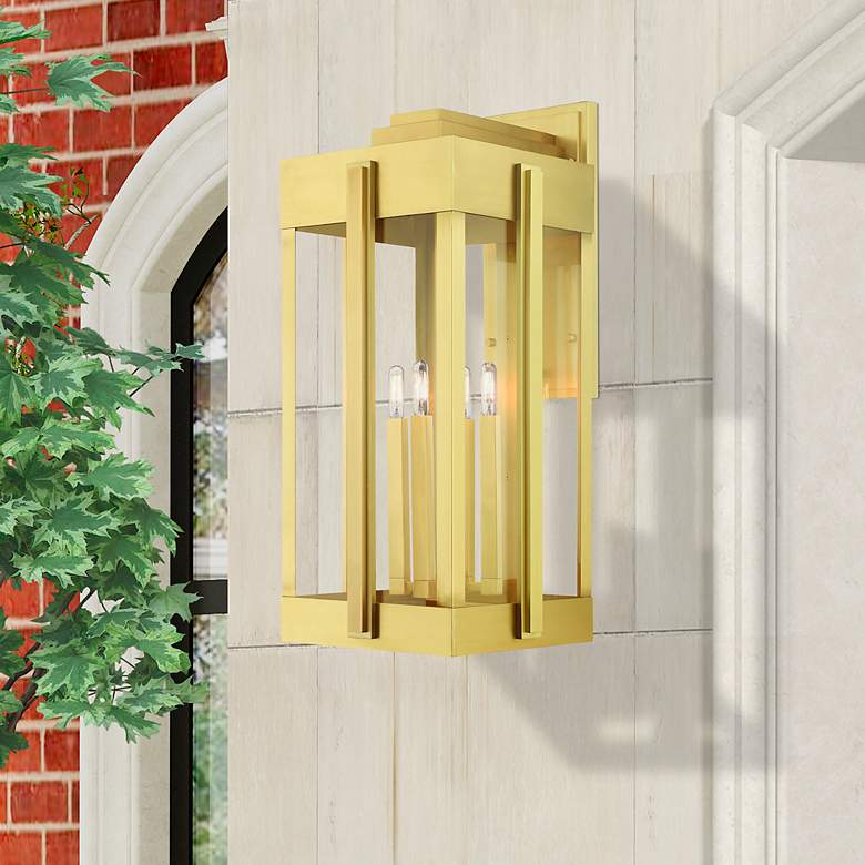 Image 1 Lexington 4 Light Natural Brass Outdoor Wall Lantern