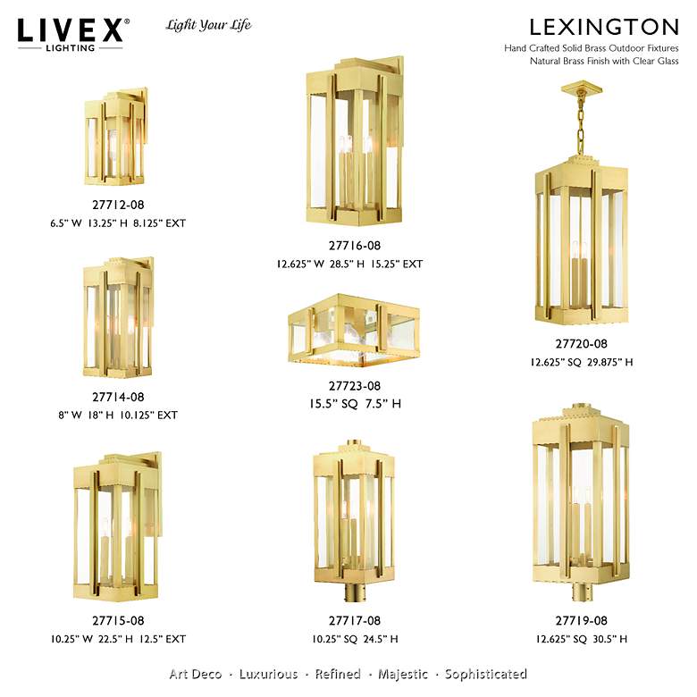 Image 3 Lexington 4 Light Natural Brass Outdoor Wall Lantern more views