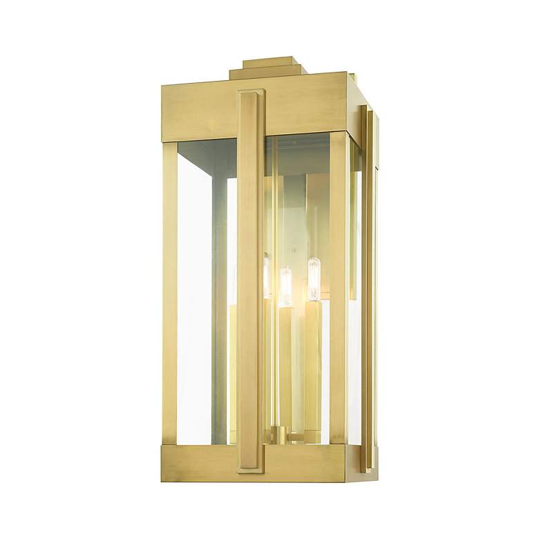 Image 5 Lexington 4 Light Natural Brass Outdoor Wall Lantern more views