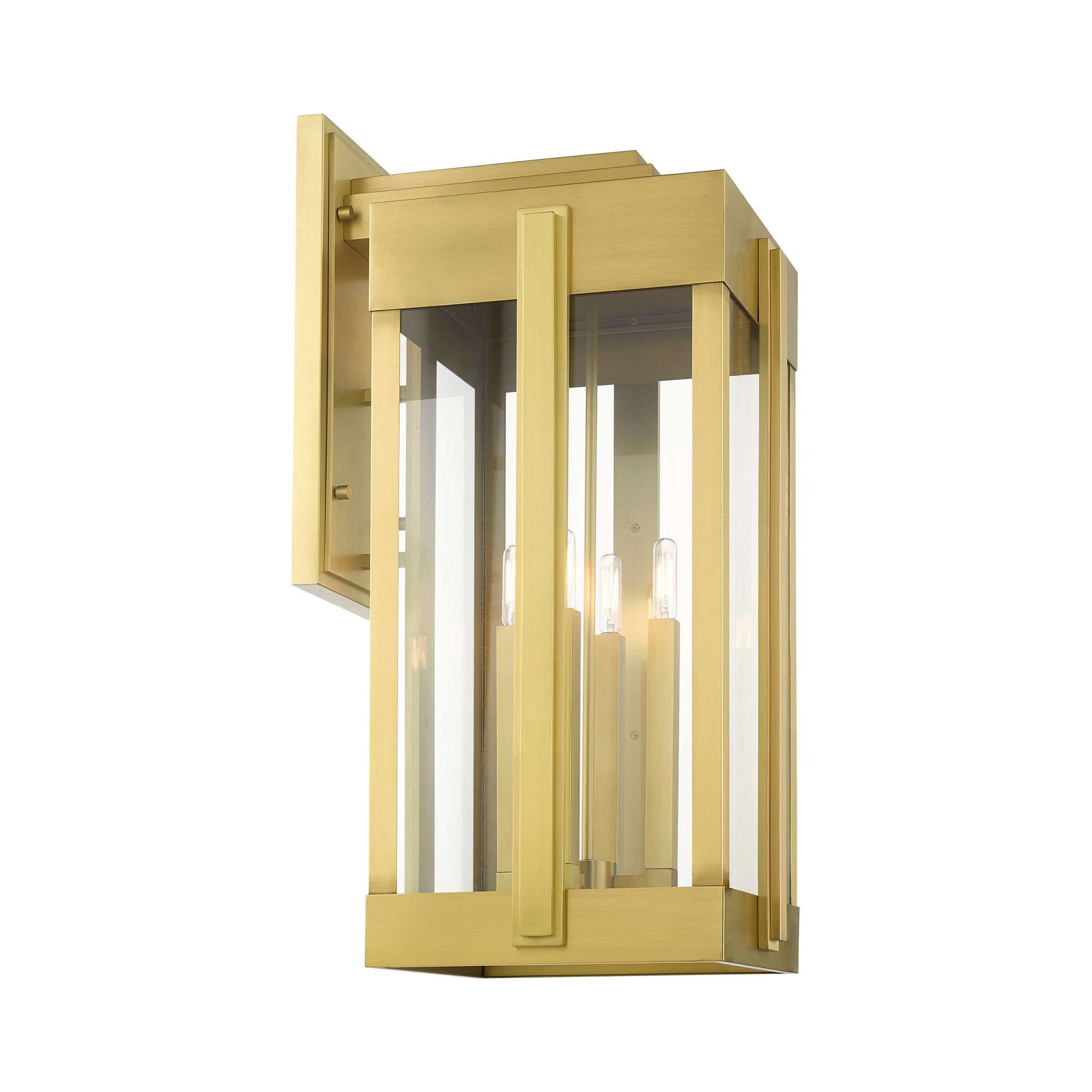 Lexington 4 Light Natural Brass Outdoor Wall Lantern