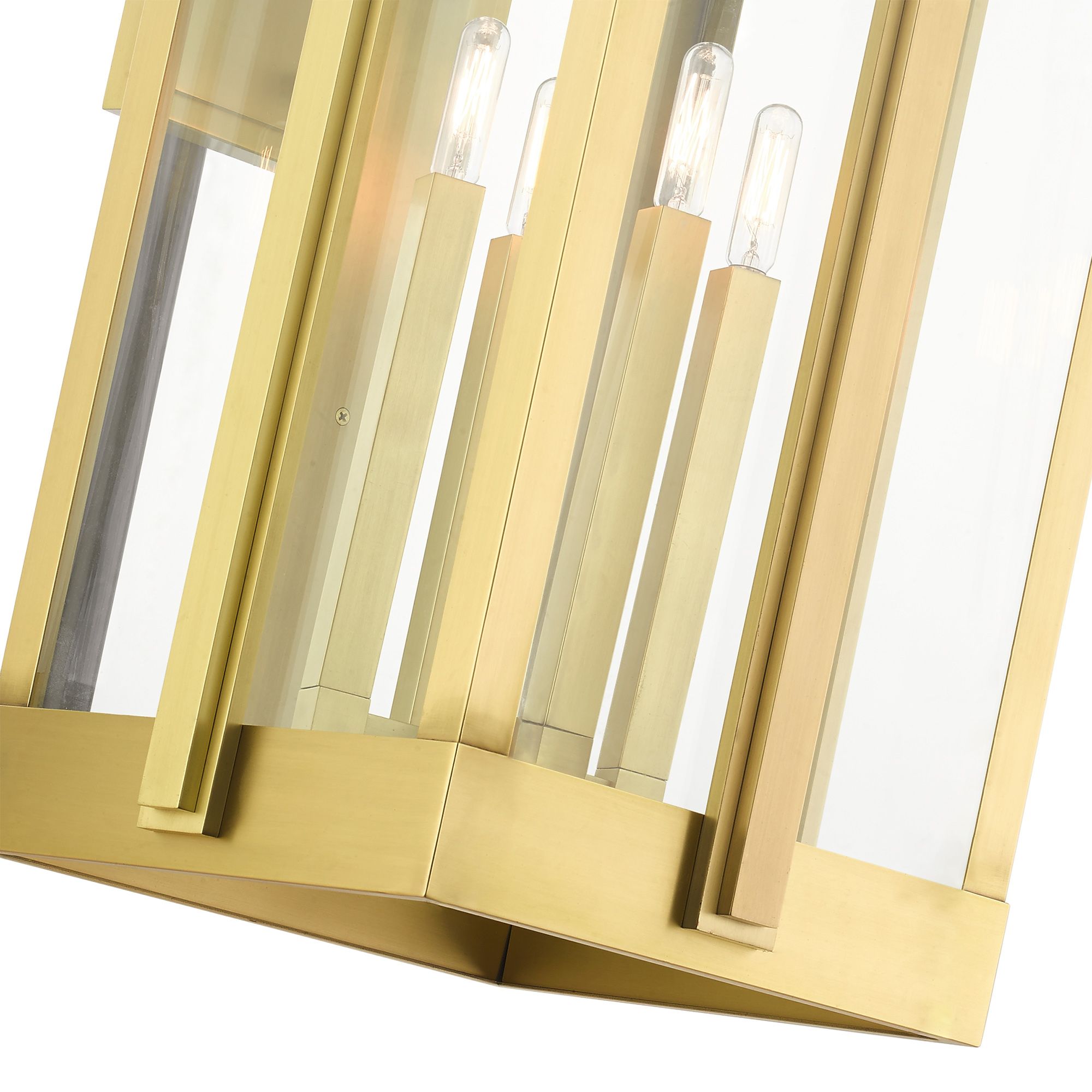 Lexington 4 Light Natural Brass Outdoor Wall Lantern