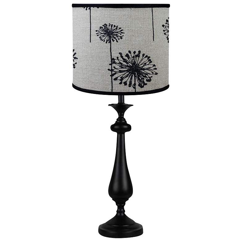 Image 1 Lexington Black Table Lamp, Black Dandelion on Denton Square shade. 26.5&am