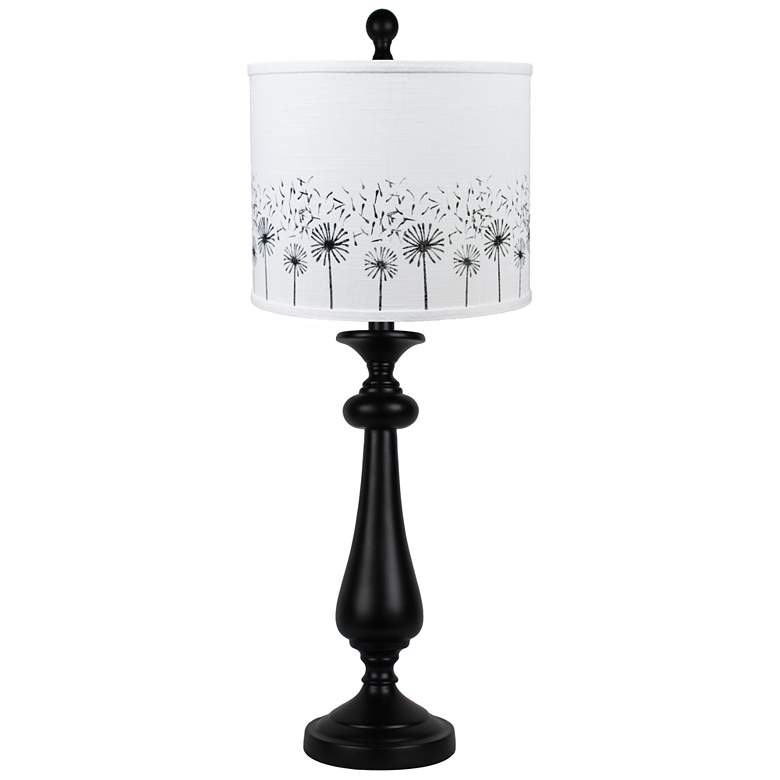 Image 1 Lexington Black Table Lamp, Dandelion Stencil 26.5 inchh