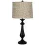 Lexington Black Table Lamp, Miguel Ecru and Grey shade. 26.5"H