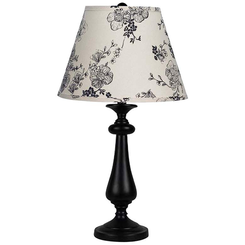 Image 1 Lexington Black Wild Rose Shade Table Lamp