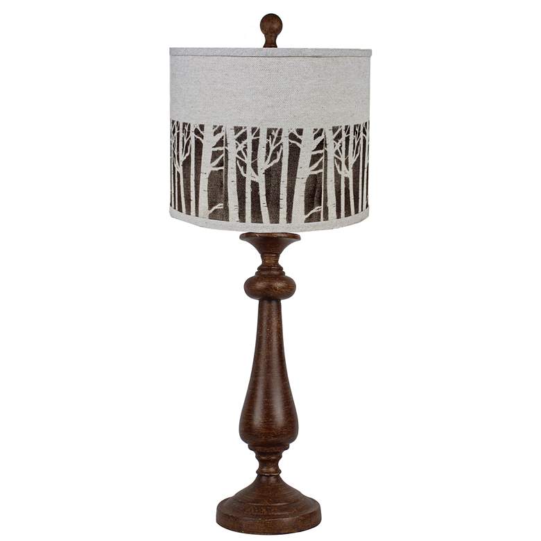 Image 1 Lexington Brown Table Lamp, Birch Stencil shade 26.5"H
