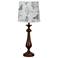 Lexington Brown Table Lamp, Bird Toile shade 26.5"H