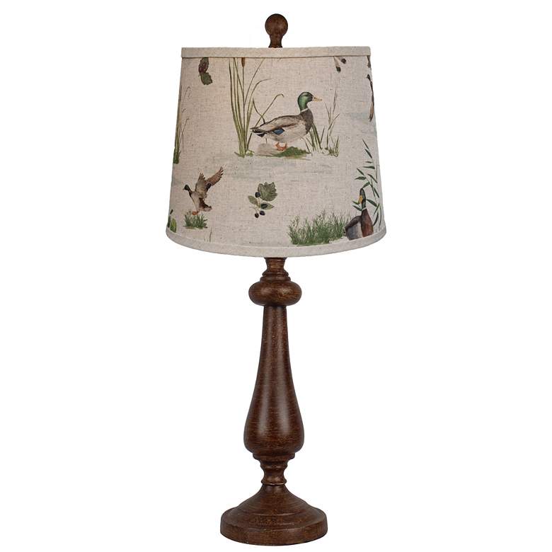 Image 1 Lexington Brown Table Lamp, Ducks shade 26.5 inchH