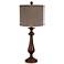 Lexington Brown Table Lamp, Herringbone Shade 26.5"H