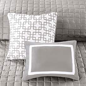 Image5 of Lexington Gray 8-Piece King/Cal King Comforter and Quilt Set more views
