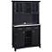 Lexington Large Steel Top Black Buffet with Hutch