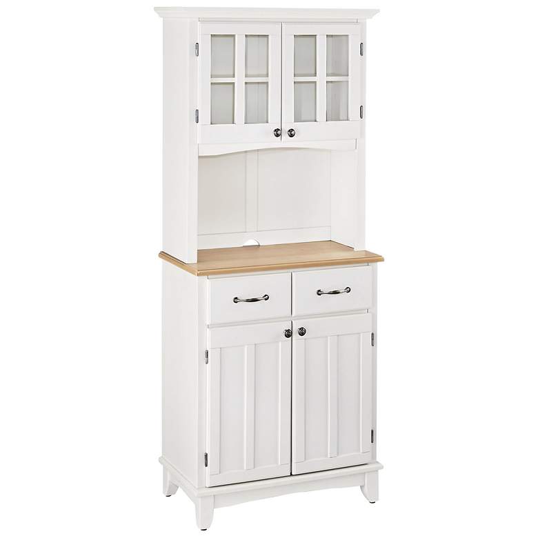Image 1 Lexington Natural Wood Top White Buffet with Hutch