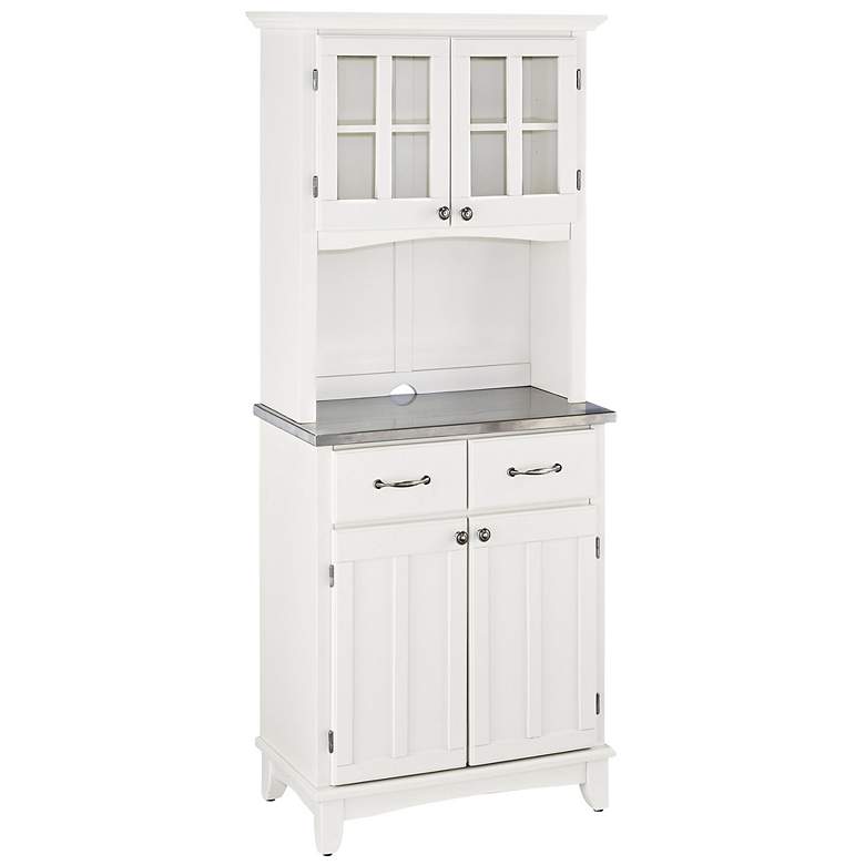 Image 1 Lexington Steel Top White Buffet with Hutch