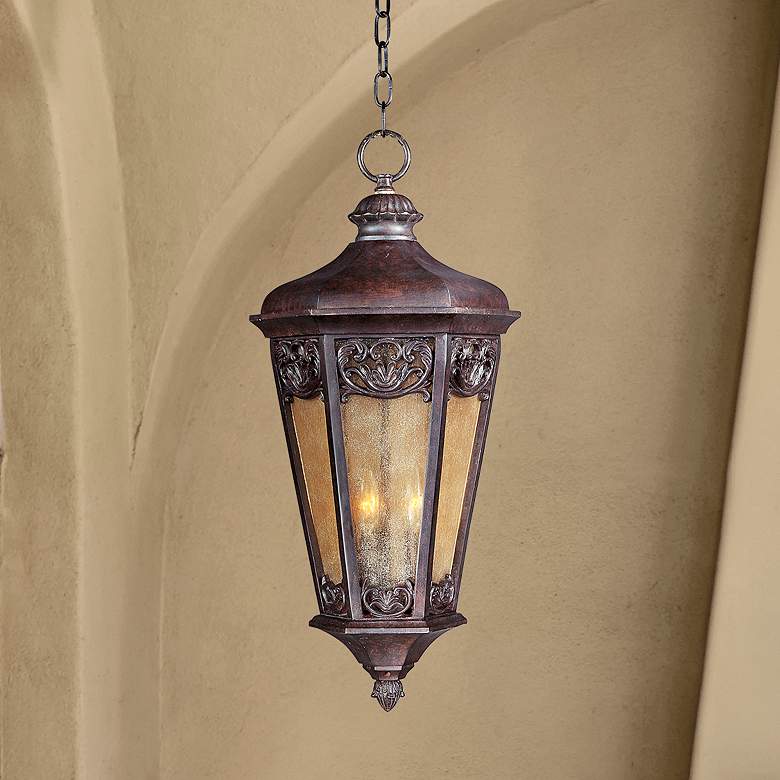 Image 1 Lexington VX 26" High Colonial Umber Outdoor Hanging Lantern