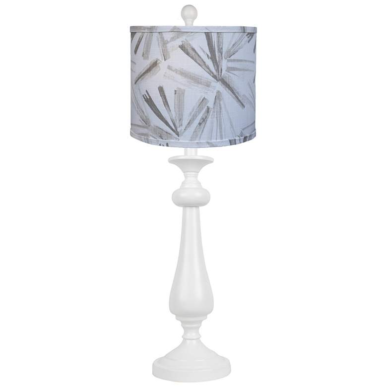 Image 1 Lexington White Table Lamp with Inspire Grey Shade 26.5 inchH.