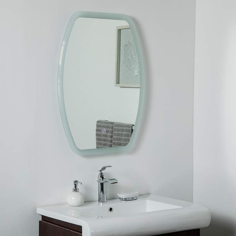 Image 1 Lexy 23 1/2" x 31 1/2" Oval Frameless LED Wall Mirror
