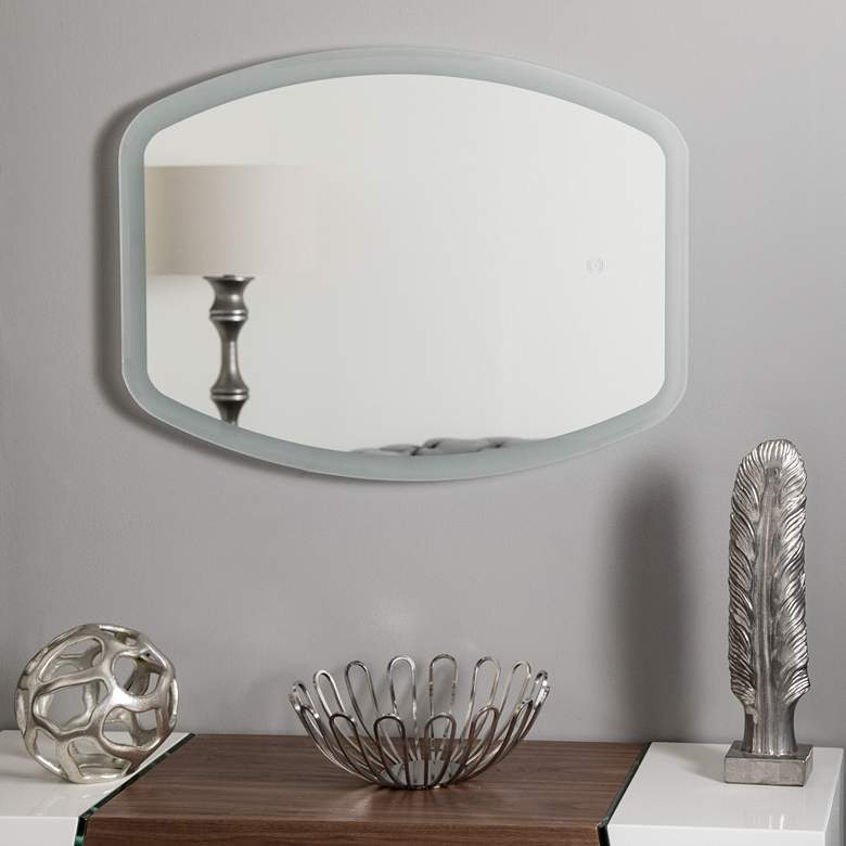 Image 2 Lexy 23 1/2" x 31 1/2" Oval Frameless LED Wall Mirror more views