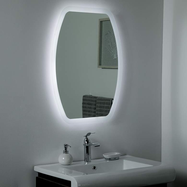 Image 3 Lexy 23 1/2" x 31 1/2" Oval Frameless LED Wall Mirror more views