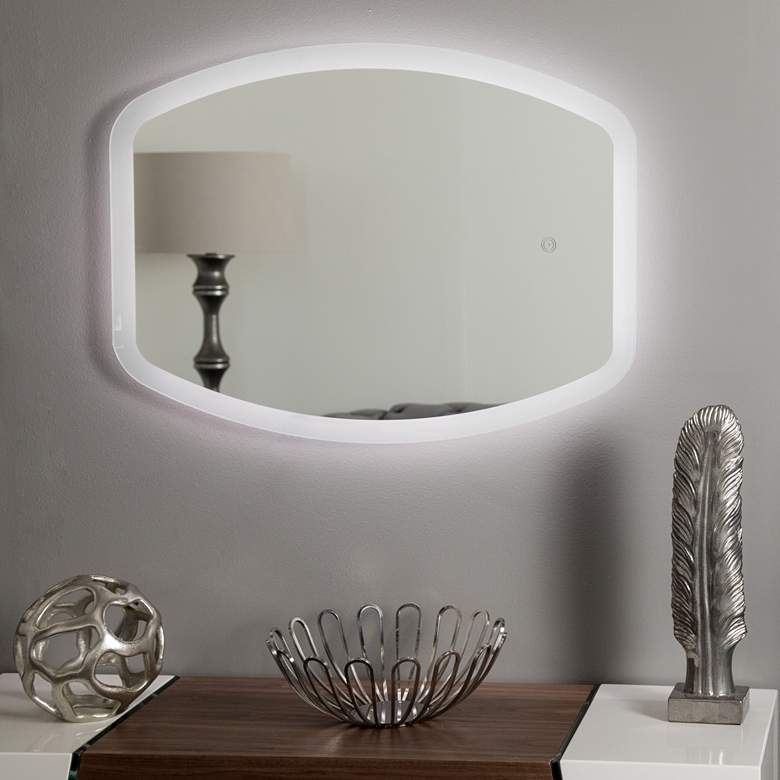 Image 4 Lexy 23 1/2" x 31 1/2" Oval Frameless LED Wall Mirror more views