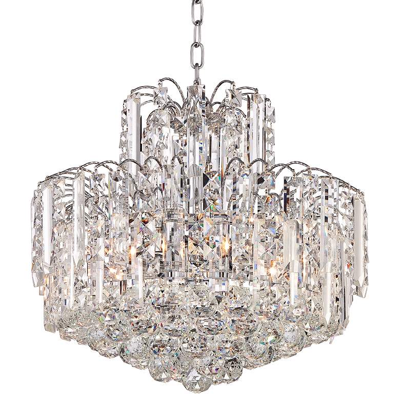 Leya 19&quot; Wide Chrome and Crystal 6-Light Chandelier