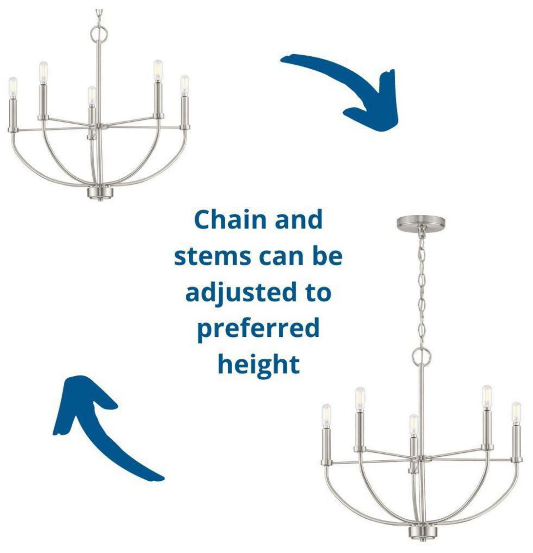 Leyden Collection Five-Light Chandelier