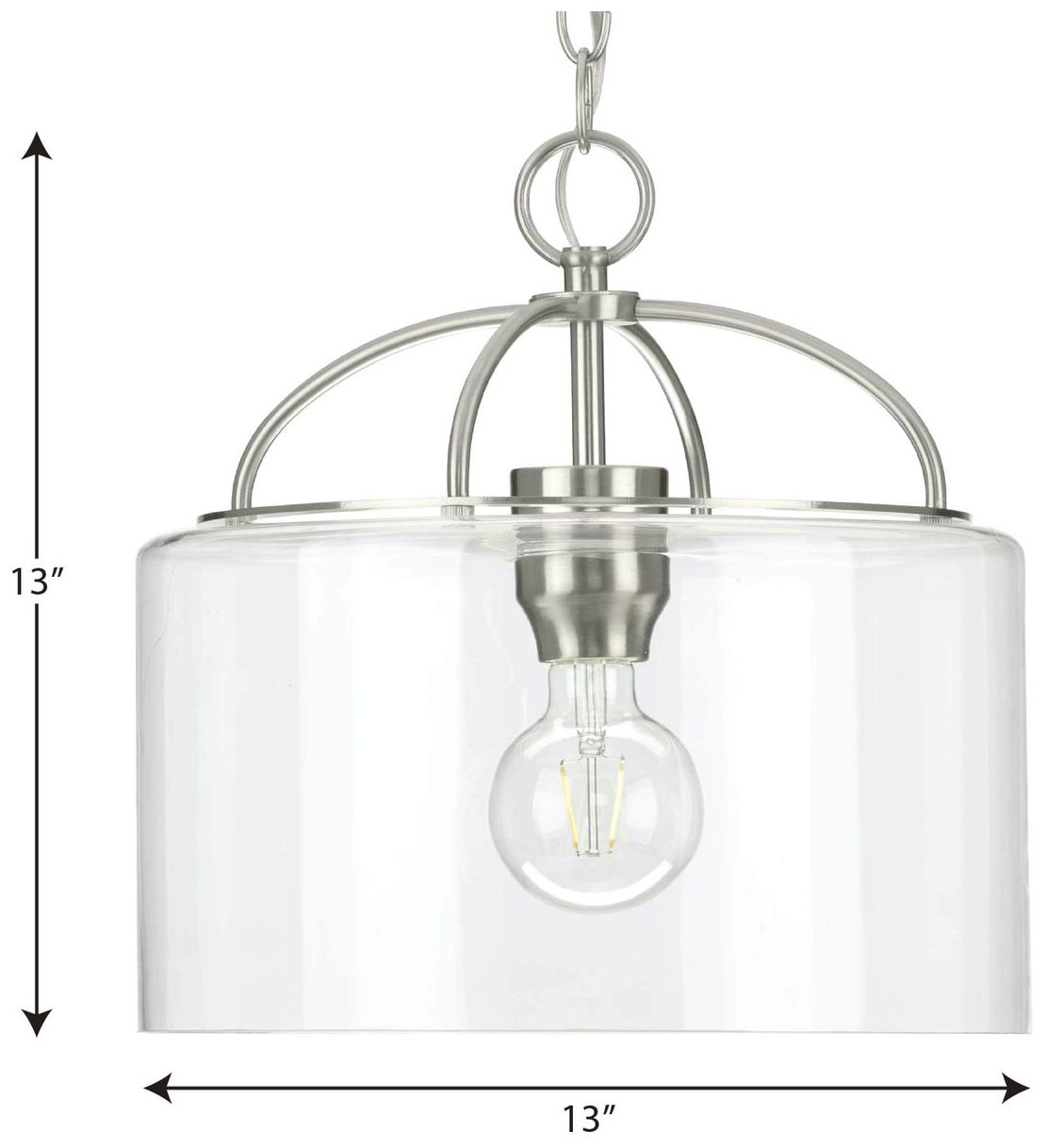 Image 4 Leyden Collection One-Light Clear Glass Hanging Pendant Light more views