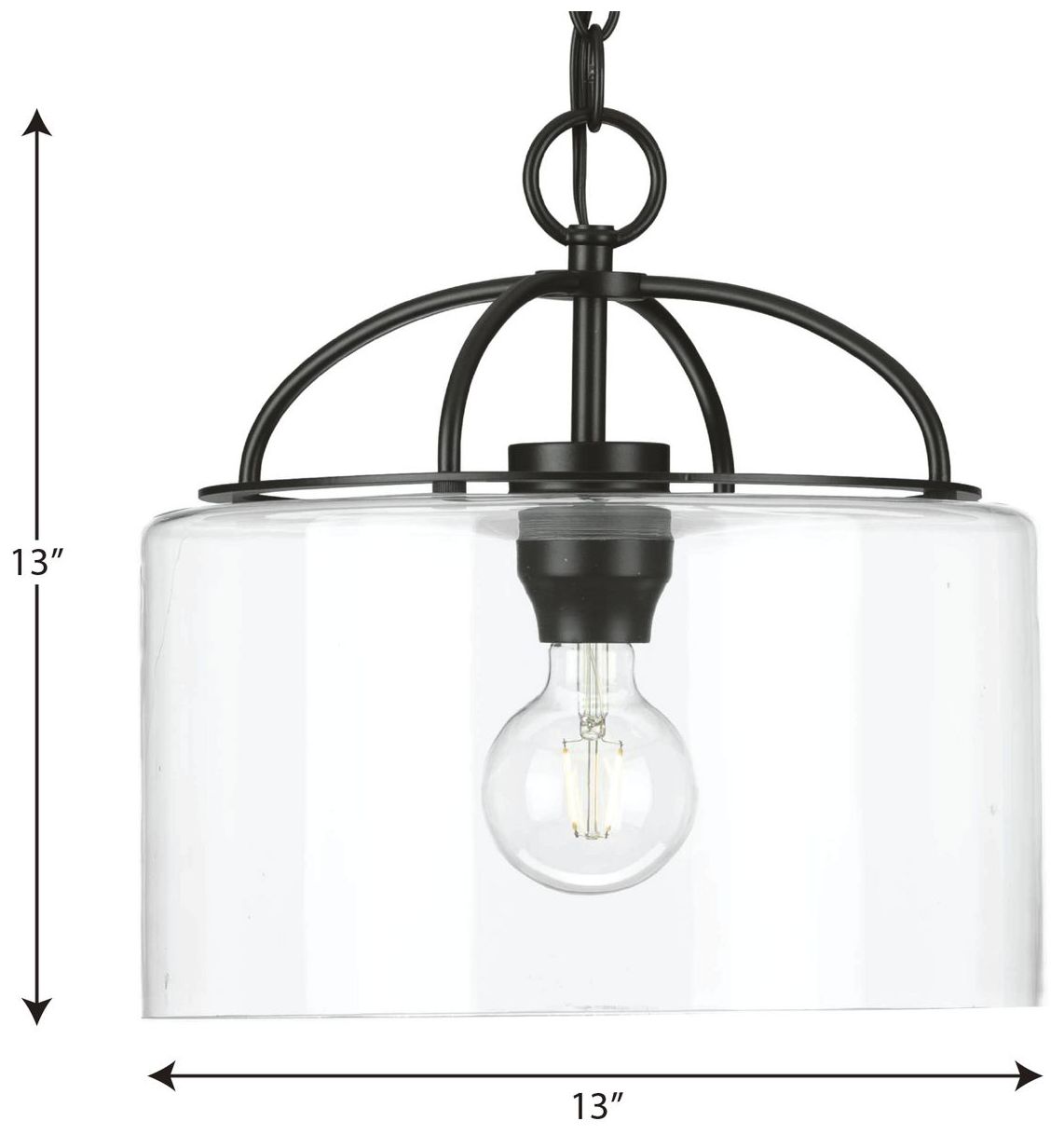 Image 4 Leyden Collection One-Light Clear Glass Hanging Pendant Light more views