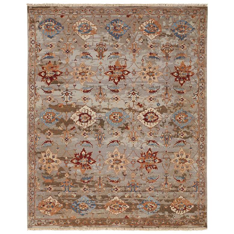 Image 1 Leylan Transitional Floral & Botanical Hand Knotted Brown Area Rug 0583F