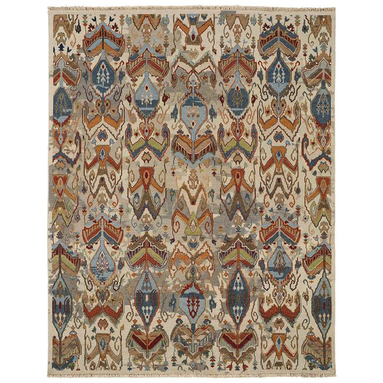 Image 1 Leylan Transitional Ikat Hand Knotted Tan Area Rug 0563F