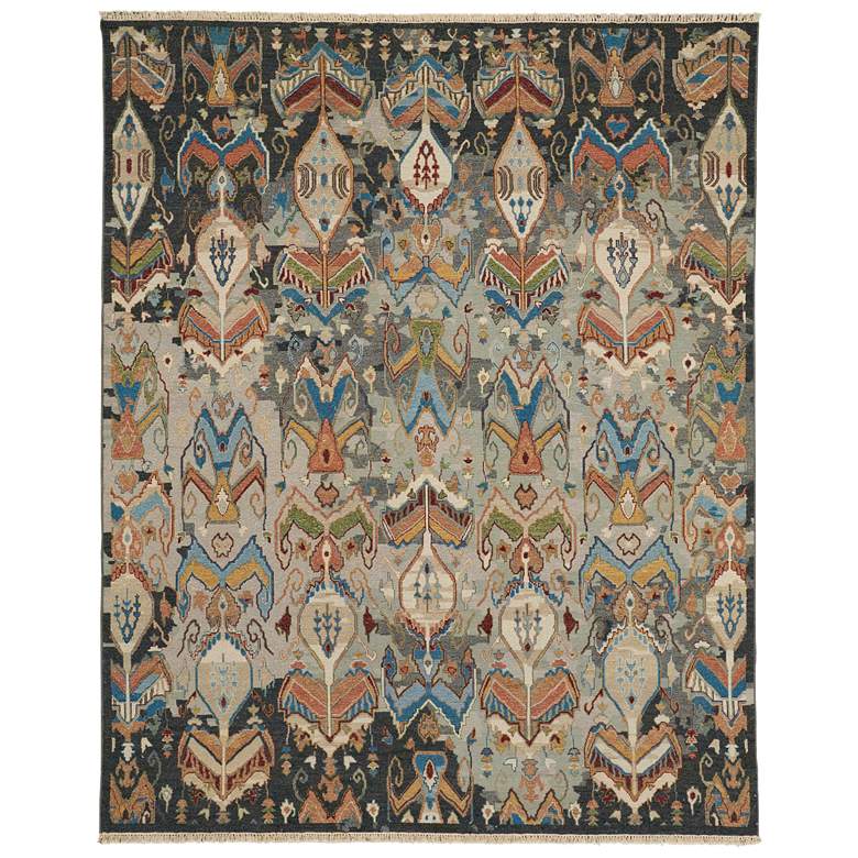 Image 1 Leylan Transitional Ikat Hand Knotted Taupe Area Rug 0563F