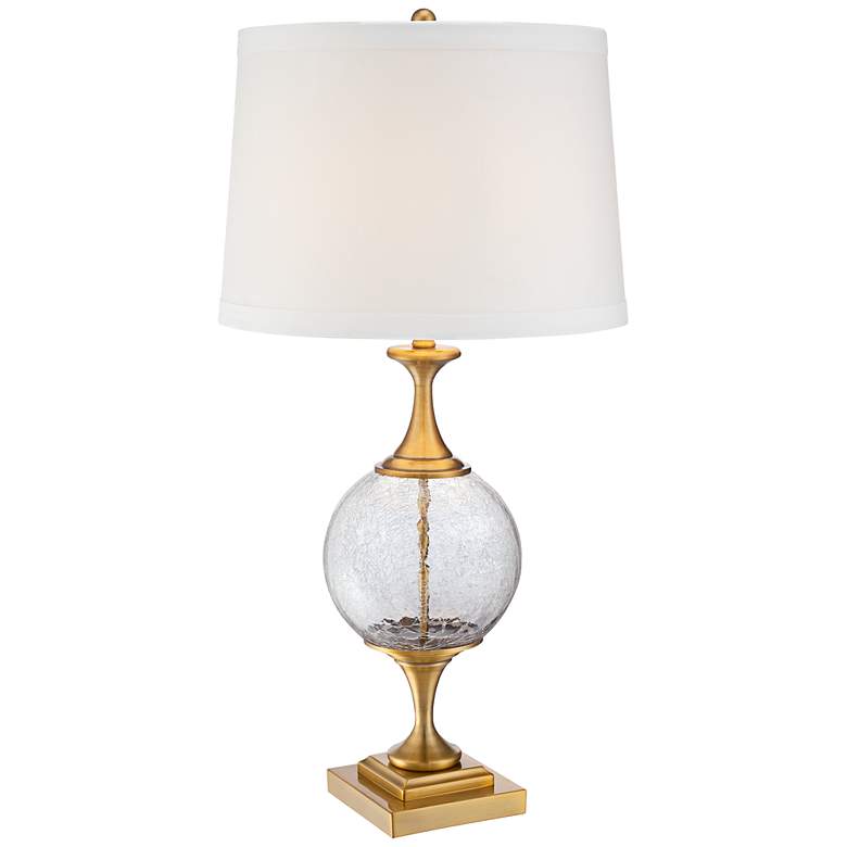 Image 1 Leza Crackle Sphere Brass Table Lamp
