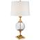 Leza Crackle Sphere Brass Table Lamp