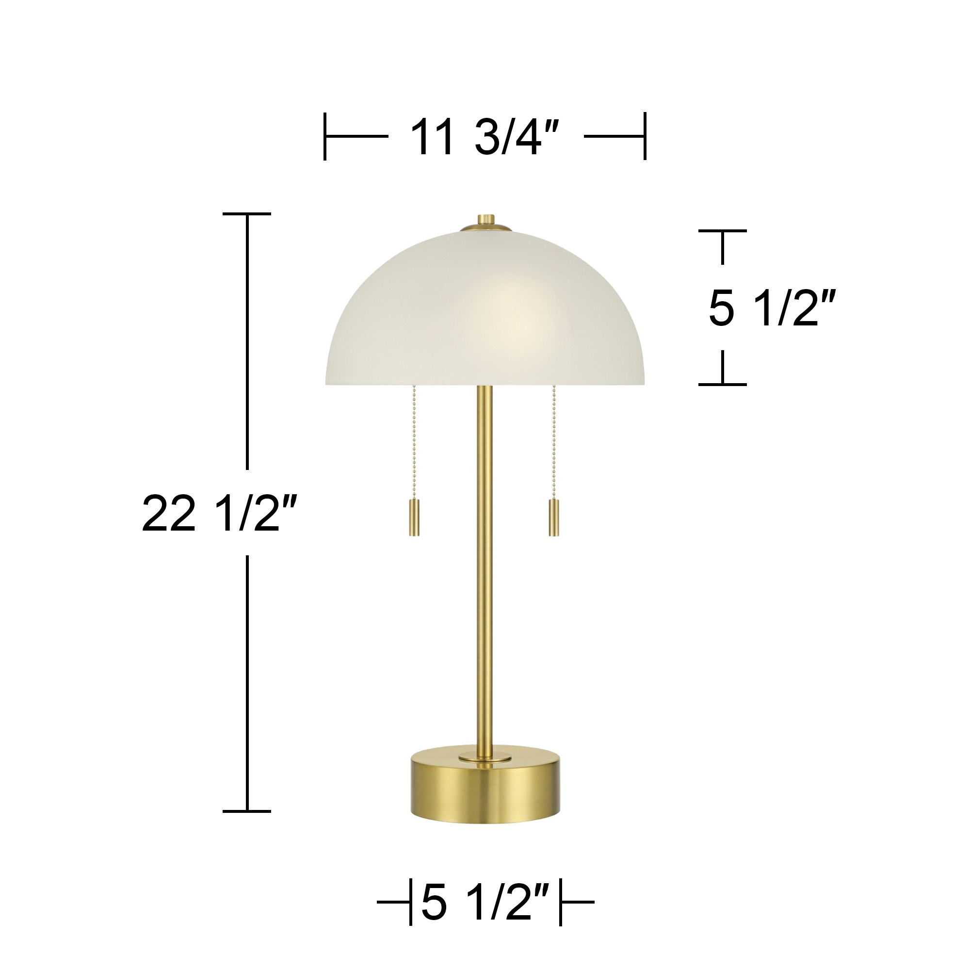 Lia 22 1/2" High Gold Metal Mushroom Pull-Chain 2-Light Table Lamp