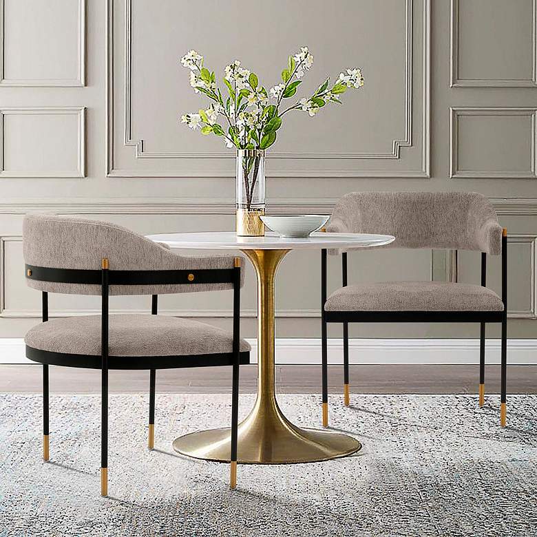 Image 2 Lia Gray Boucle Fabric Dining Chairs Set of 2 more views