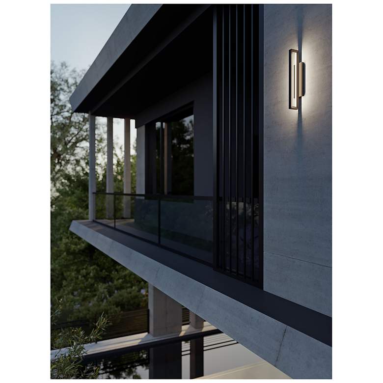 Image 3 Liam 18" High Painted Nickel LED Outdoor Wall Light more views