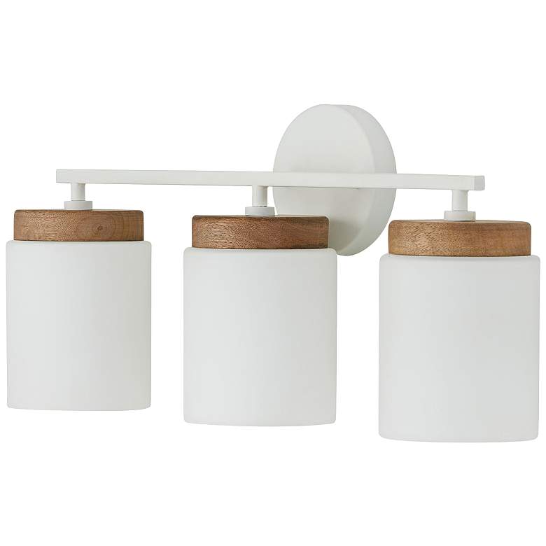 Image 1 Liam 23 1/2" Wide Light Wood and White 3-Light Bath Light