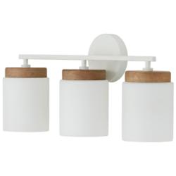 Liam 23 1/2" Wide Light Wood and White 3-Light Bath Light