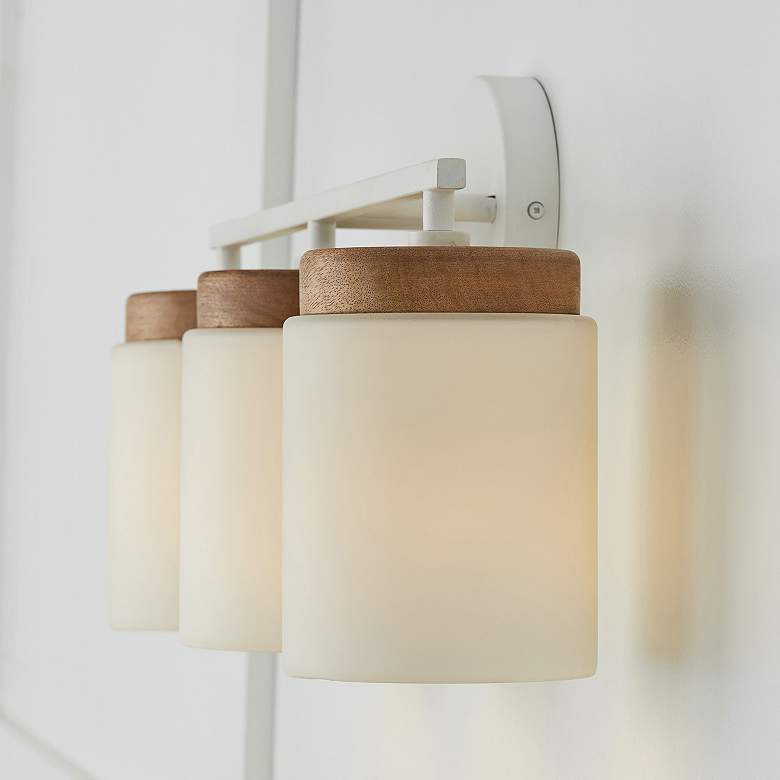 Image 5 Liam 23 1/2" Wide Light Wood and White 3-Light Bath Light more views